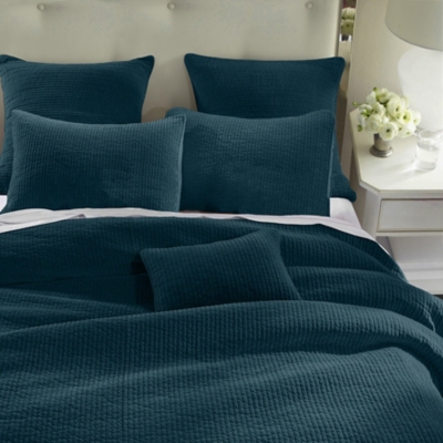 HiEnd Accents Stonewashed 3-Piece King Quilt Set, Deep Blue, rollover