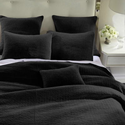 HiEnd Accents Stonewashed 3-Piece Full/Queen Quilt Set, Black, rollover