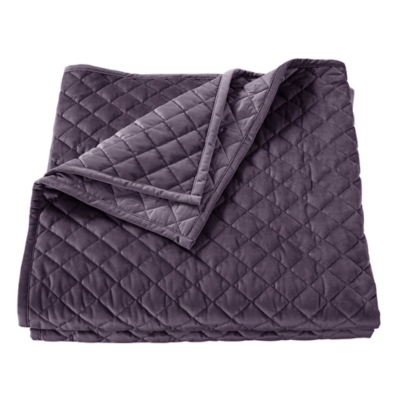 HiEnd Accents Diamond Full/Queen Velvet Quilt, Purple, large