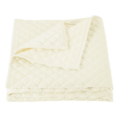 HiEnd Accents Diamond Twin Velvet Quilt, Cream, large