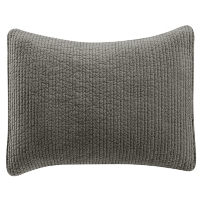 HiEnd Accents Stonewashed Quilted Pillow Sham, Gray, large