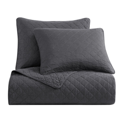 Indigo Hill 3-Piece Full/Queen Comfort Quilt Set, Charcoal, large