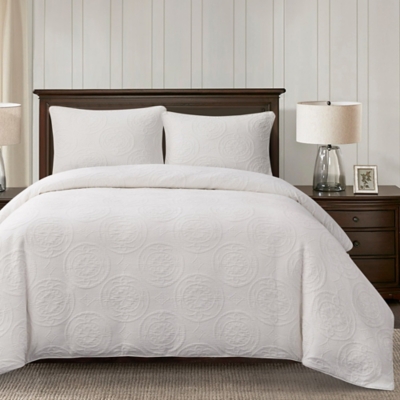 HiEnd Accents Verona 3-Piece King Duvet Cover Set, Vintage White, large