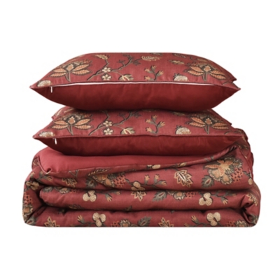 Royal Court Bari 3 Piece Full/Queen Comforter Set, Red, rollover