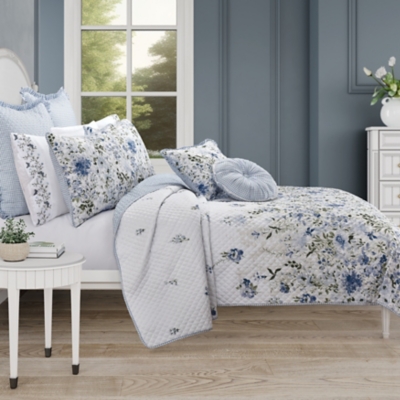 Royal Court Kourtney 3 Piece King Quilt Set, Blue, large
