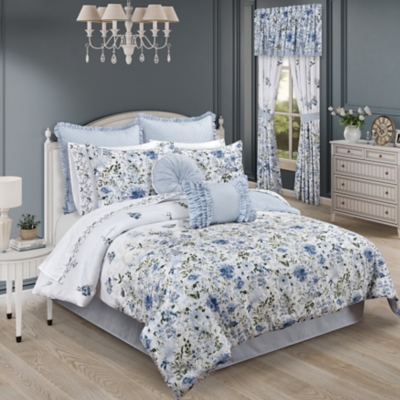 Royal Court Kourtney 4 Piece King Comforter Set, Blue