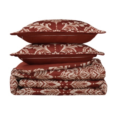 Royal Court Lazia 3 Piece Full/Queen Comforter Set, Red, rollover
