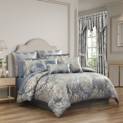Royal Court Lorenzo 3 Piece Full/Queen Comforter Set, Blue, large