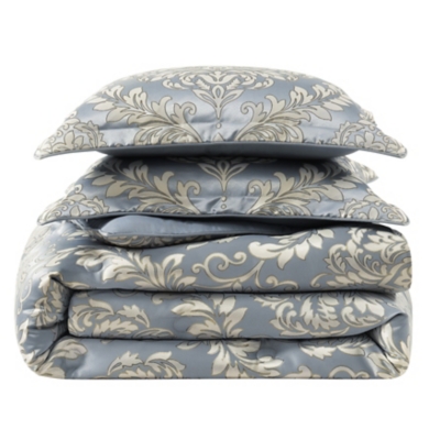 Royal Court Lorenzo 3 Piece Full/Queen Comforter Set, Blue, rollover