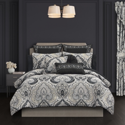Royal Court Messina 3 Piece King/California King Comforter Set, Black, large