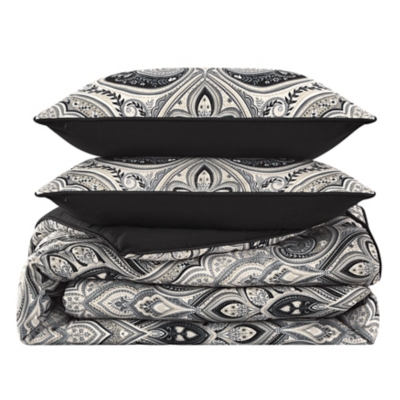 Royal Court Messina 3 Piece King/California King Comforter Set, Black, rollover