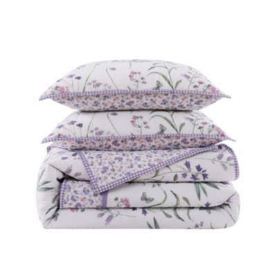 Royal Court Nola 3 Piece King Quilt Set, Lilac, rollover