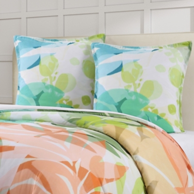 J. Queen Bold Tiki Euro Sham, Green, rollover