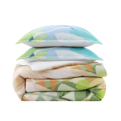 J. Queen Bold Tiki 3 Piece Full/Queen Comforter Set, Green, rollover