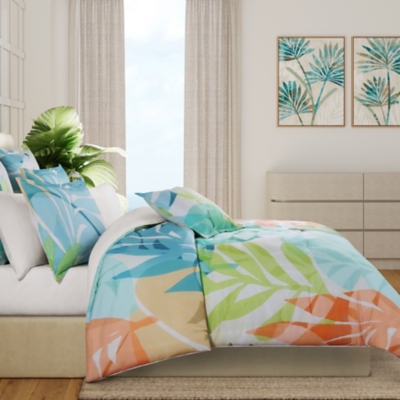 J. Queen Bold Tiki 3 Piece Full/Queen Comforter Set, Green, large