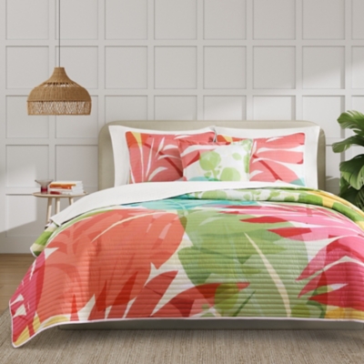 J. Queen Bold Tiki 2 Piece Twin/Twin Xl Quilt Set, Fuchsia, large
