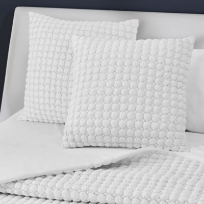 J. Queen Bold Cloud Puff Euro Quilted Sham, White, rollover