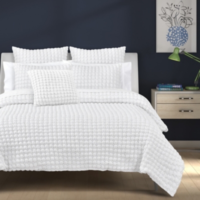 J. Queen Bold Cloud Puff 3 Piece Full/Queen Quilt Set, White, large