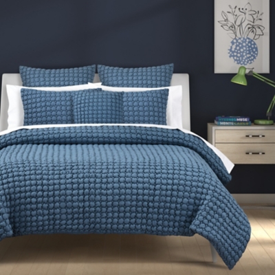 J. Queen Bold Cloud Puff 3 Piece King/California King Quilt Set, Blue, large