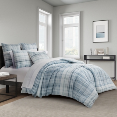 J. Queen Modern Pascal 3 Piece Full/Queen Comforter Set, Blue, large