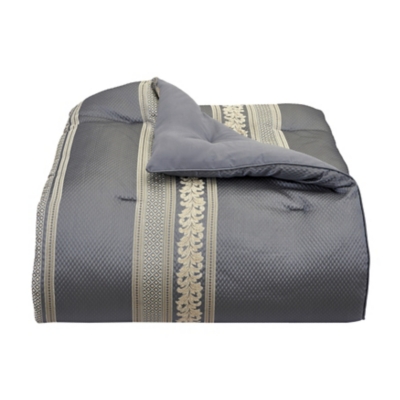 J. Queen New York Excelsior 4-Piece California King Comforter Set, French Blue, rollover