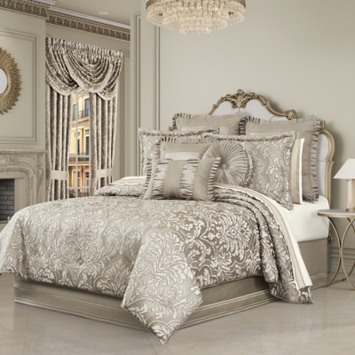 J. Queen New York Brunello 4-Piece California King Comforter Set with bed skirt