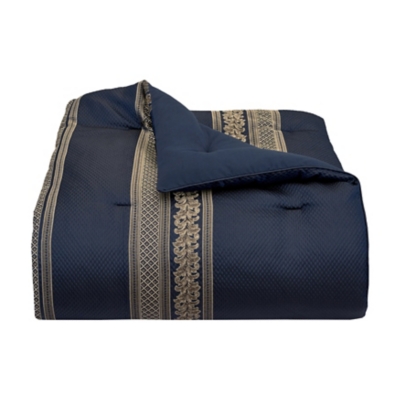 J. Queen New York Excelsior 4-Piece King Comforter Set, Royal Blue, rollover