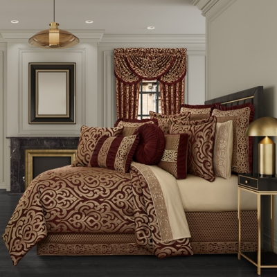 J. Queen New York Renzo 4-Piece King Comforter Set, Crimson, large