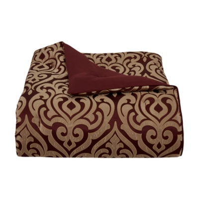 J. Queen New York Renzo 4-Piece King Comforter Set, Crimson, rollover