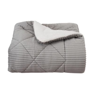 J. Queen New York Everett 3 Piece King Comforter Set, Light Gray, rollover