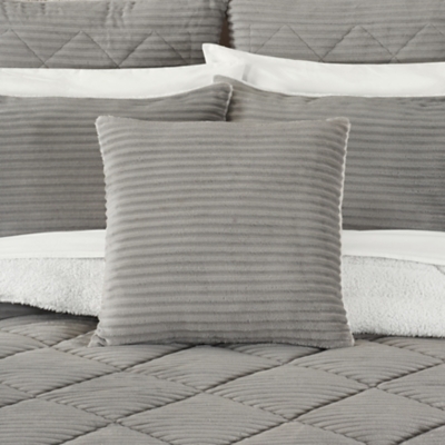 J. Queen New York Everett Decorative Throw Pillow, Light Gray, rollover