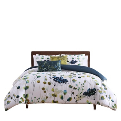 Bebejan&reg; Abstract Vines 5 Piece Reversible Comforter Set, Blue, rollover