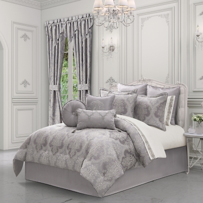 J. Queen New York Mary 4 Piece California King Comforter Set, Lavender, rollover