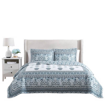 Bebejan® Aquamarine 3 Piece King/California King Quilted Set, Blue, rollover