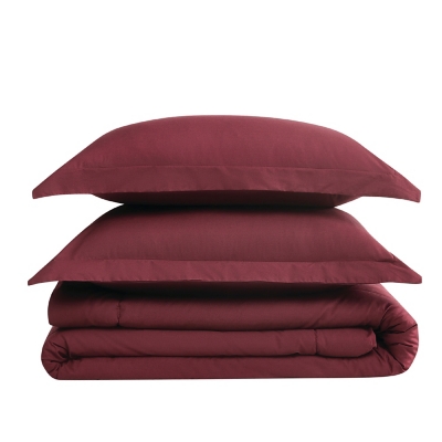 Brooklyn Loom 3-Piece King Comforter Set, Burgundy, large