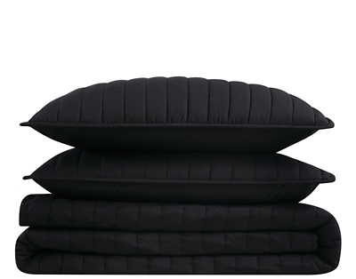 Brooklyn Loom 2-Piece Twin Quilt Set, Black, large