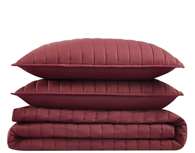 Brooklyn Loom 3-Piece King Quilt Set, Burgundy, large
