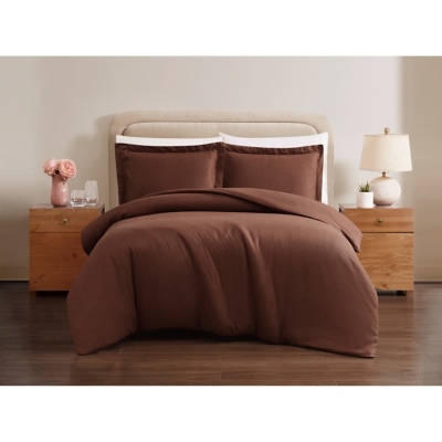 Brooklyn Loom 3-Piece King Duvet Set, Brown, large
