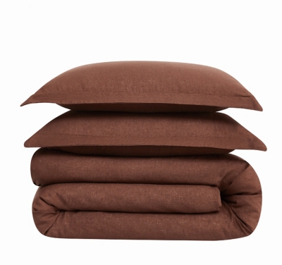 Brooklyn Loom 3-Piece King Duvet Set, Brown, rollover