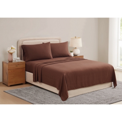 Brooklyn Loom 3-Piece California King Sheet Set, Brown, large