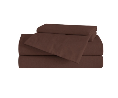 Brooklyn Loom 3-Piece California King Sheet Set, Brown, rollover