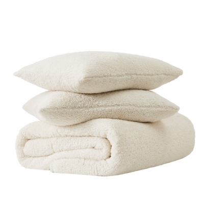 Brooklyn Loom Marshmallow Plush 3-Piece King Comforter Set, Ivory, large