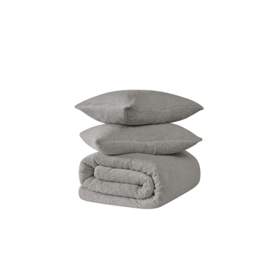 Brooklyn Loom Marshmallow Plush 2-Piece Twin XL Comforter Set, Gray, large