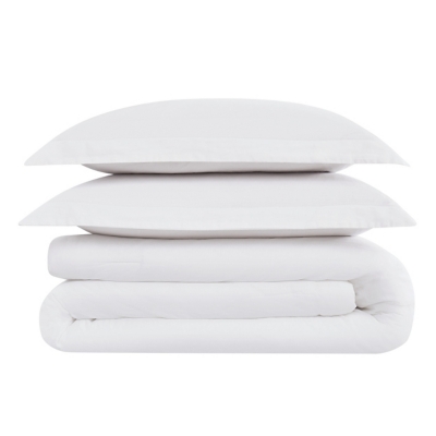 Brooklyn Loom Solid 3-Piece King Comforter Set, White, large