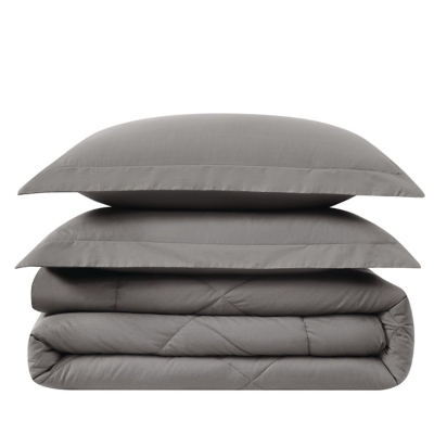 Cannon 200 Thread 3-Piece King Comforter Set, Gray, rollover