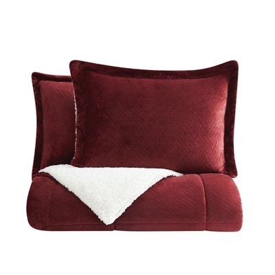 Cannon Carved 3-Piece King Comforter Set, Red, large