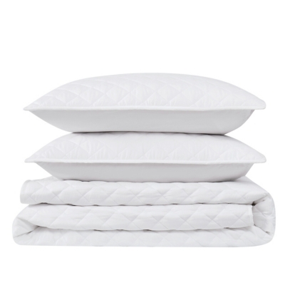 Cannon Percale 3-Piece King Quilt Set, White, large