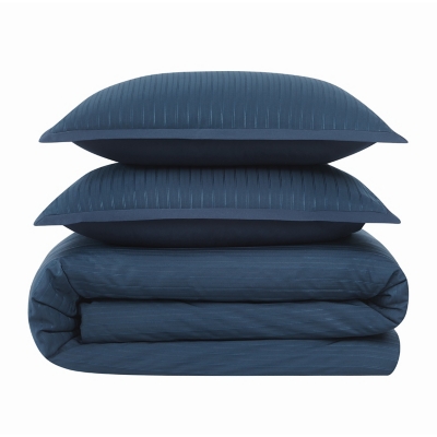 Royal Velvet Olivia 3-Piece Full/Queen Comforter Set, Navy, rollover