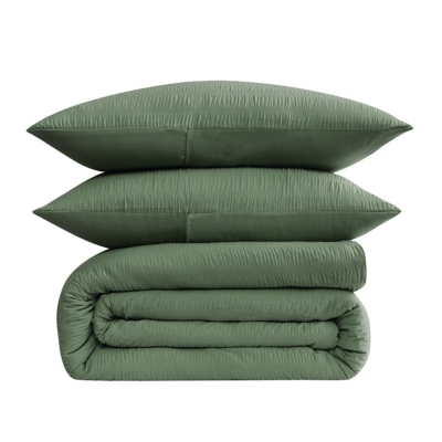 Truly Soft Crinkle 2-Piece Twin Comforter Set, Green, large