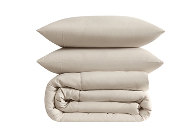 Truly Soft Sustainable 3-Piece King Comforter Set, Beige, large